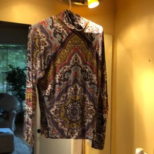 Free People M stretchy turtleneck abstract.